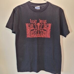 Tshirt Connection Production Last Days Red Logo Black Tshirt - Size S